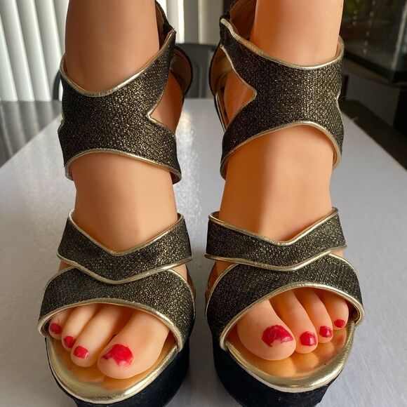 DOLLHOUSE Women’s 6” Platform Sandals Size 8 - Picture 2 of 7